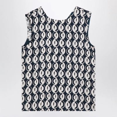 Max Mara Timeless Reversible Blue Sleeveless Top