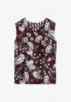 Max Mara Reversible Silk Camisole Top With Pattern Detail In Purple
