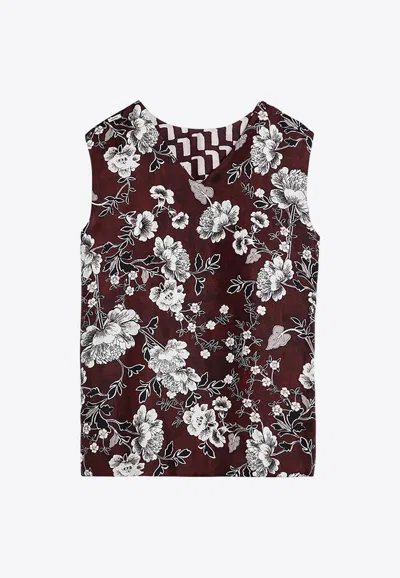 MAX MARA TIMELESS REVERSIBLE FLORAL SILK CAMISOLE TOP