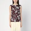 Max Mara Timeless Reversible Patterned Silk Camisole Top In Purple