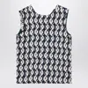 Max Mara Timeless Reversible Blue Sleeveless Top In Blue