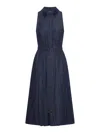 Max Mara Timeless Sleeveless Denim Dress In Blue
