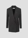 Max Mara Timeless Virgin Wool Jacket In Black White