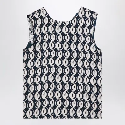 Max Mara Timeless Women's Reversible Blue Sleeveless Top