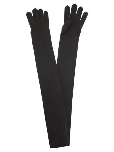 Max Mara Timor Cashmere Long Gloves In Blue