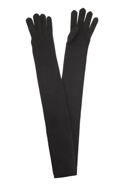 Max Mara Maxmara Timor - Cashmere Long Gloves In Black