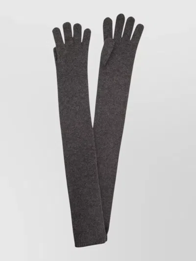 Max Mara Timor Cashmere Long Knit Gloves In Black