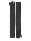 Max Mara Timor Long Gloves Five Finger Design In Black