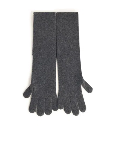 Max Mara 'timor' Grey Cashmere Gloves Women In Gray