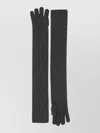 Max Mara Timor Long Gloves Five Finger Design In Gray