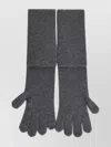 Max Mara 'timor' Long Length Cashmere Gloves With Ribbed Cuffs