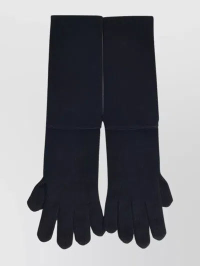 Max Mara 'timor' Ribbed Long Five-finger Gloves In Blue