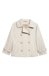 Max Mara Tina Water Repellent Twill Crop Trench Coat In Neutral