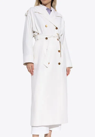 MAX MARA TIRANA DOUBLE-BREASTED WOOL TRENCH COAT