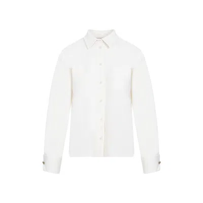 Max Mara Tirolo White Virgin Wool Shirt Jacket
