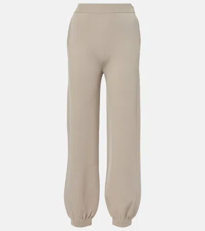 Max Mara Tirreno Crêpe Wide-leg Pants In Pink