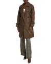 Max Mara Double-breasted Trench Coat In Water-resistant Cotton Twill In Brown