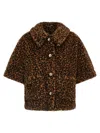 Max Mara Wool And Alpaca Jacquard Teddy Cape In Brown