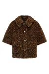 Max Mara Wool And Alpaca Jacquard Teddy Cape In Brown