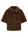 Max Mara Wool And Alpaca Jacquard Teddy Cape In Brown