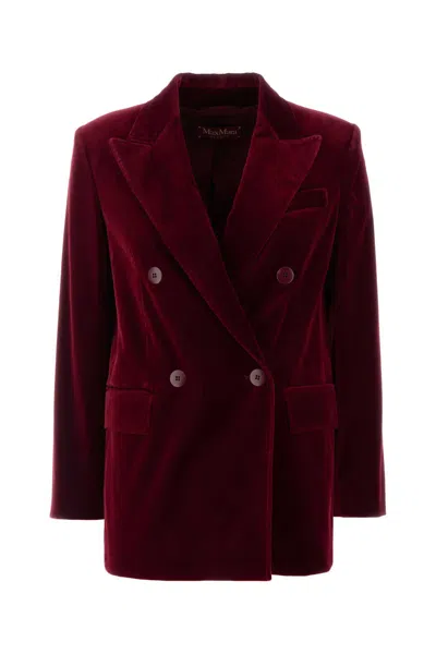 Max Mara Tiziano Red Stretch Velvet Blazer