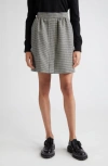 Max Mara Toano Houndstooth Check Virgin Wool Skirt In Black White