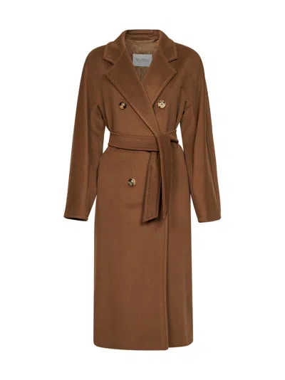 Max Mara Tobacco 101801 Icon Coat Madame Belted Coat In Camel