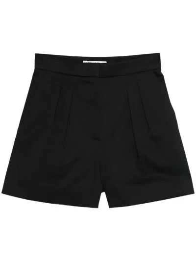 Max Mara Tailored Shorts Belt Loops Pleats Pockets In Black