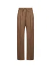 Max Mara Tobacco Stretch Cashmere Gatti Drawstring Trousers In Brown