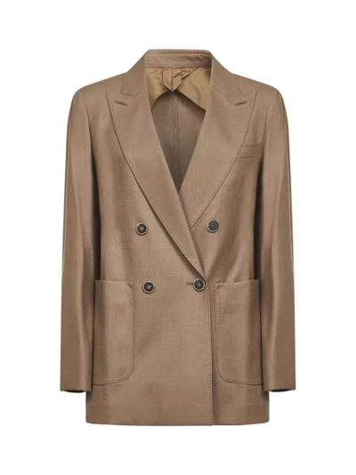 Max Mara Tobacco Stretch Cashmere Harald Blazer In Brown