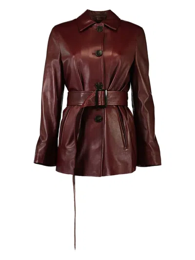 MAX MARA TOLMIN BELTED LEATHER COAT
