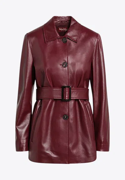 MAX MARA TOLMIN BELTED LEATHER JACKET