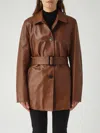 Max Mara Tolmin Leather Jacket In Brown
