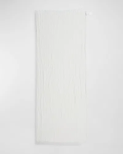 Max Mara Tonal Fringe Flax Scarf In White