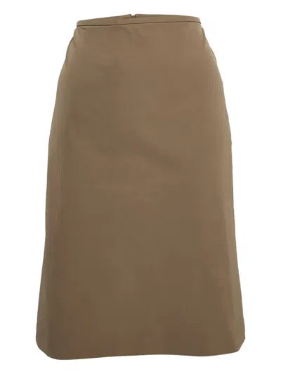 Pre-owned Max Mara Tonal-stitching Midi Skirt