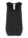 Max Mara Filly Top In Black Silk Satin In Black