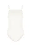 Max Mara Silk Bodysuit With Adjustable Straps And Back Tie In 001