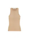Max Mara Womens Sand Arnes Knitted Cotton Tank Top
