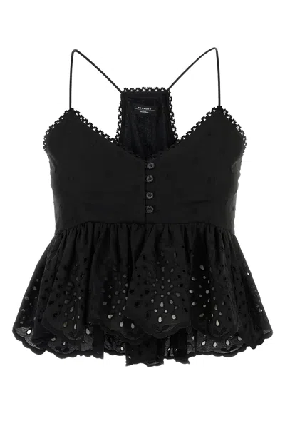 Max Mara Top Asburgo1234 In Pizzo Sangallo Nero Donna In Black