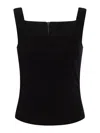 Max Mara Fitted Sleeveless Top Square Neckline In Black