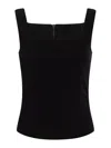 Max Mara Fitted Sleeveless Top Square Neckline In Black