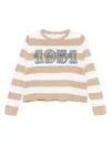 Max Mara Wool Sweater With Embroidered Stripes And Crew Neck In White
