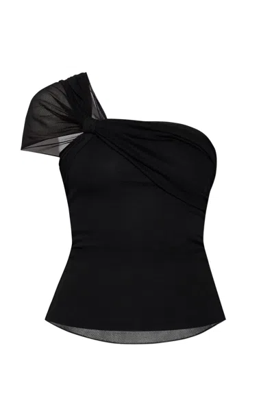 Max Mara Top Bellico In Black