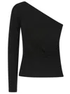 Max Mara Jersey One-shoulder Top In Black