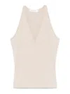 Max Mara V-neck Sleeveless Fitted Top Style In Neutral