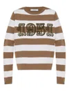 Max Mara Sleeveless Crew Neck Top With Embroidered Detail In Brown