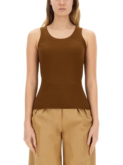 Max Mara Top "eliads" In Brown