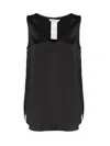 Max Mara Filly Top In Black Silk Satin In Black