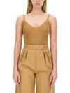 Max Mara Sleeveless Knitted Top In Beige