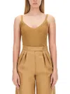 Max Mara Sleeveless Knitted Top In Beige